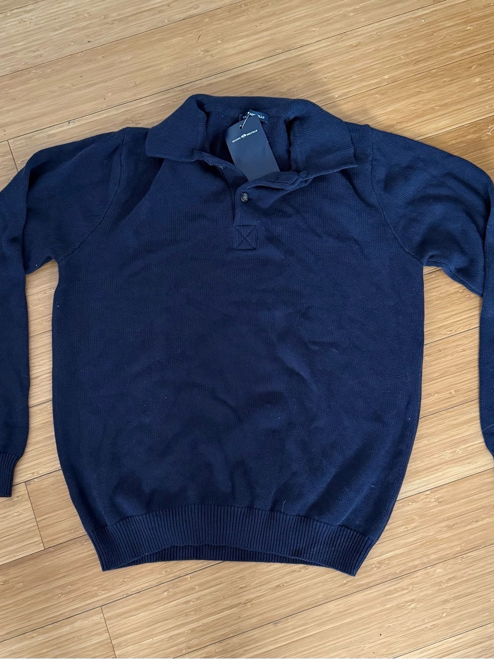 Navy blue collared sweater